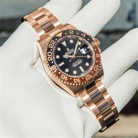 rolex rose gold gmt for sale|rolex rose gold price.